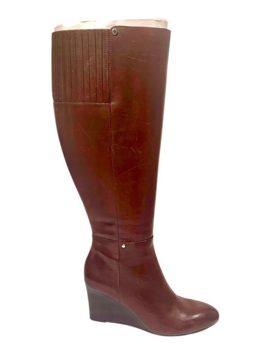 Lauren Ralph Lauren Shoes - Lauren Ralph Lauren Brown Calfskin Leather Wedge Knee-High Boot